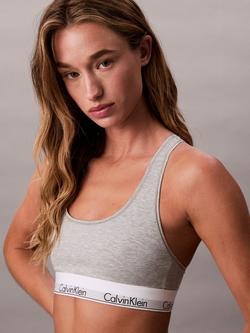 Calvin Klein Icon Cotton Modal Bralette, White - view 2, Grey Heather