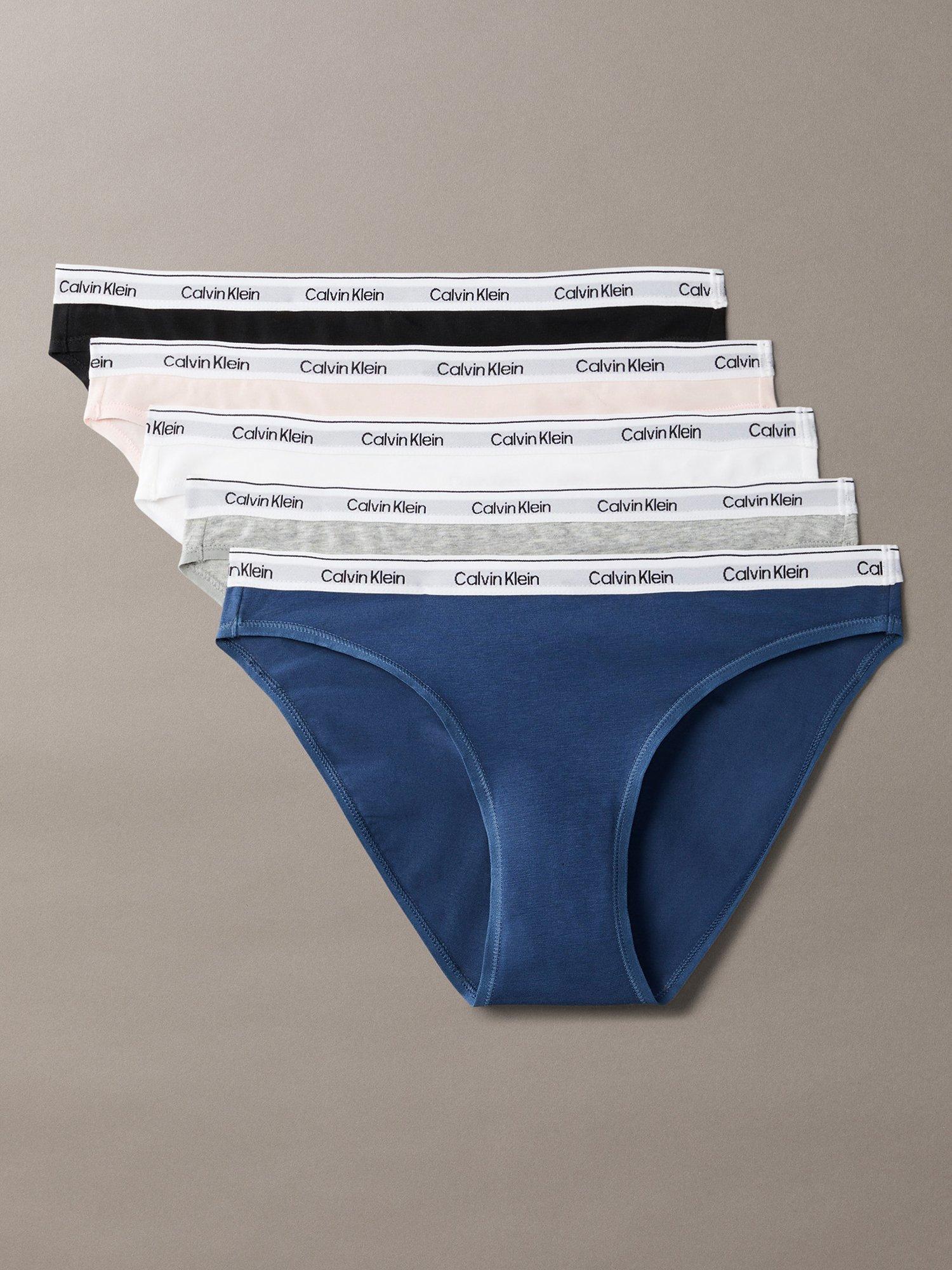 Product image 1 of 1, which shows Calvin Klein Icon Logo Bikini Knickers, Pack of 5, Multi, S