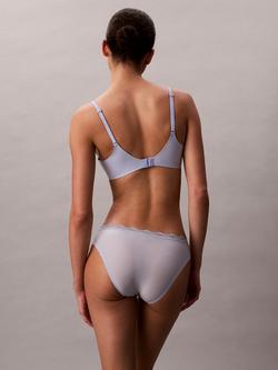 Calvin Klein Microfibre Stretch with Lace Bikini Knickers, Casual Blue - view 2, Casual Blue