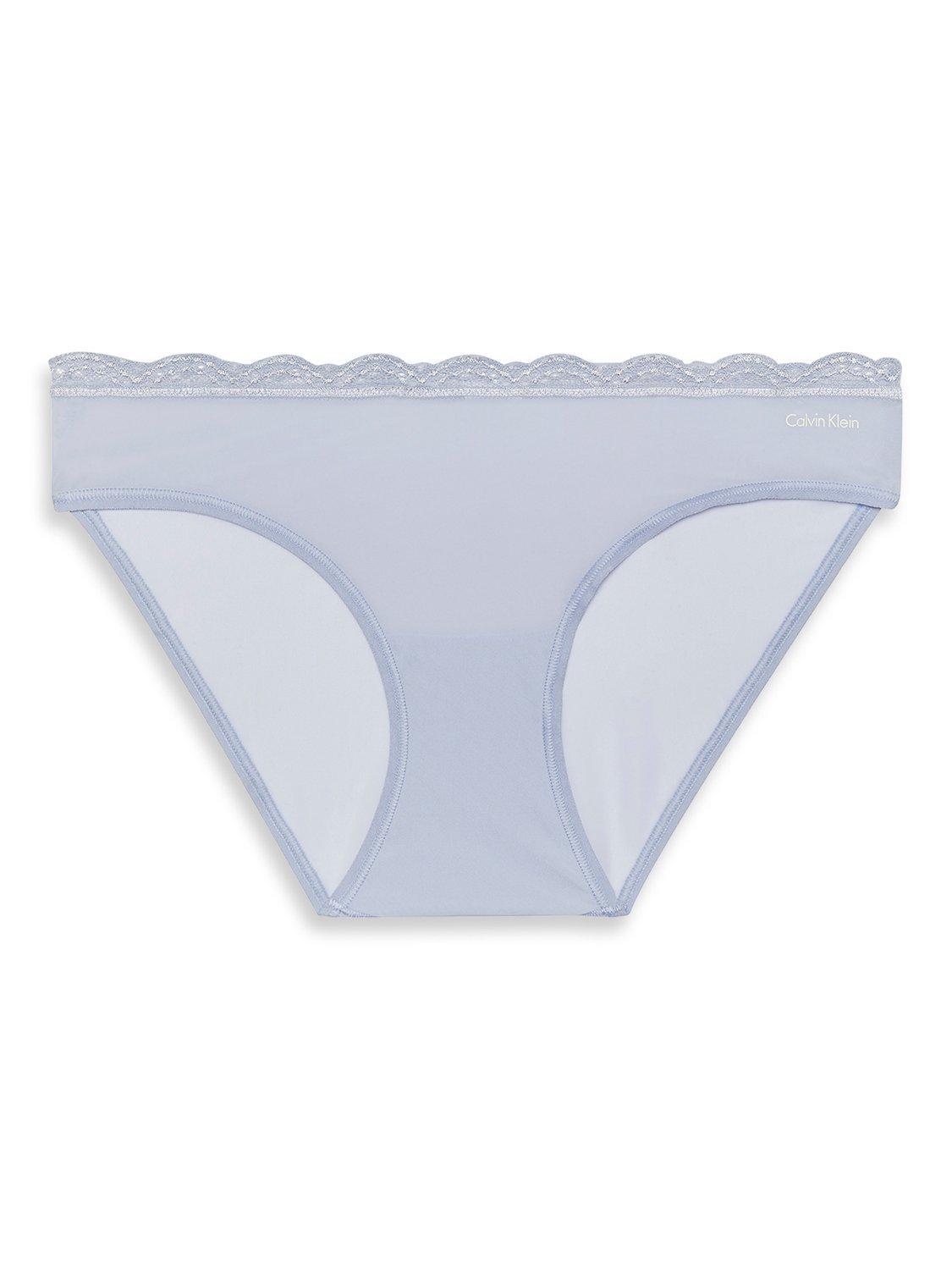 Product image 7 of 7, which shows Calvin Klein Microfibre Stretch with Lace Bikini Knickers, Casual Blue, XS