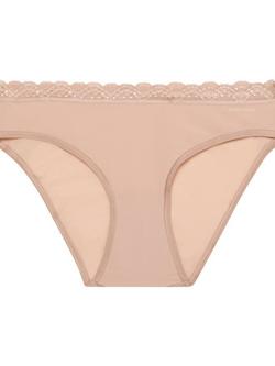 Calvin Klein Microfibre Stretch Lace Bikini Knickers, Cedar, Cedar