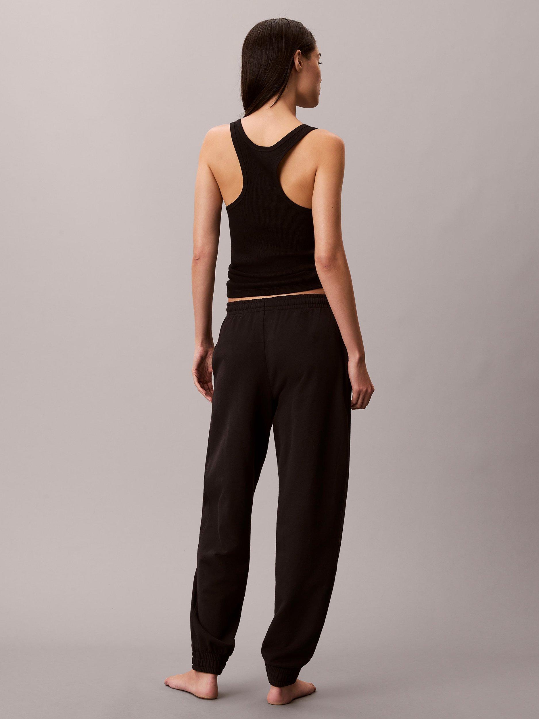 Product image 2 of 7, which shows Calvin Klein Cotton Terry Blend Lounge Joggers, Black, L
