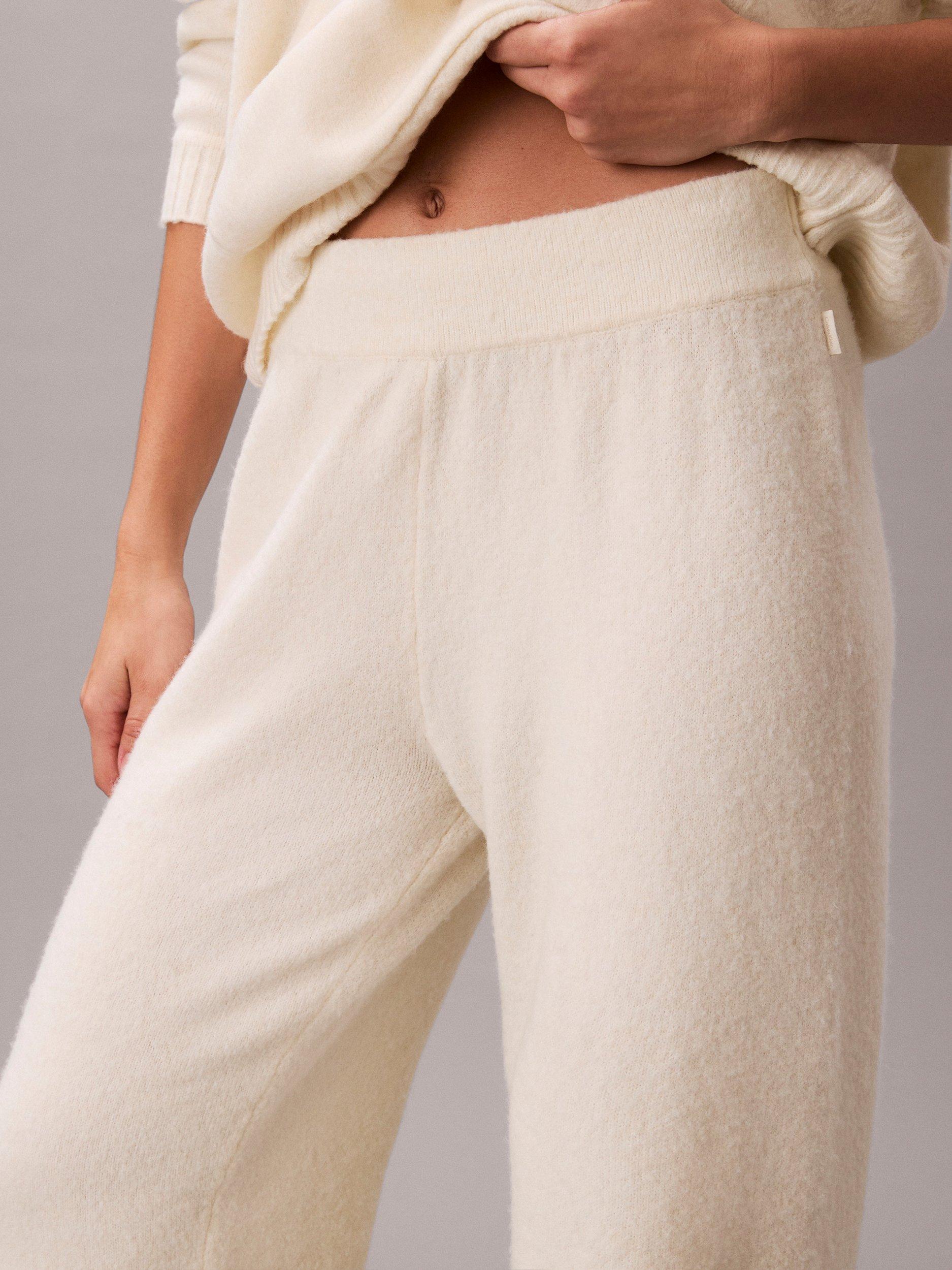 Product image 5 of 6, which shows Calvin Klein Plush Terry Lounge Joggers, Ivory, M