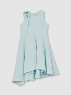Reiss Kids' Florie Flower Detail Fit & Flare Dress, Blue, Blue