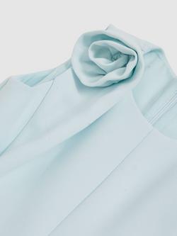 Reiss Kids' Florie Flower Detail Fit & Flare Dress, Blue - view 2, Blue