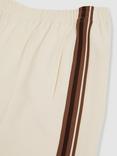 Reiss Robyn Side Stripe Wide Leg Trousers, Cream