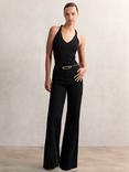 Reiss Bonnie Flared Jeans, Black