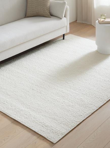 John Lewis Merino Wool Rich Boucle Hand Woven Rug, White - view 2, White