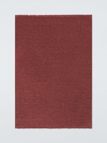John Lewis Plain New Zealand Wool Rich Hand Woven Rug, Deep Red