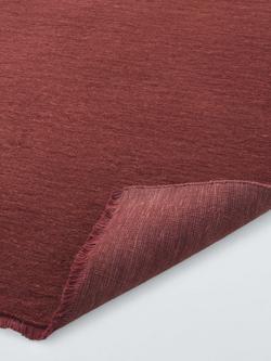John Lewis Plain New Zealand Wool Rich Rug - view 2, Deep Red