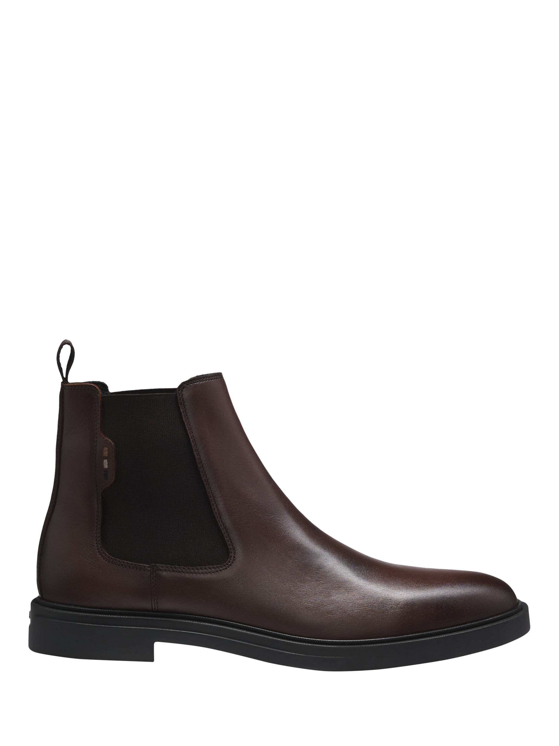 Product image 1 of 4, which shows HUGO BOSS Leather Chelsea Boots, Dark Brown, 8