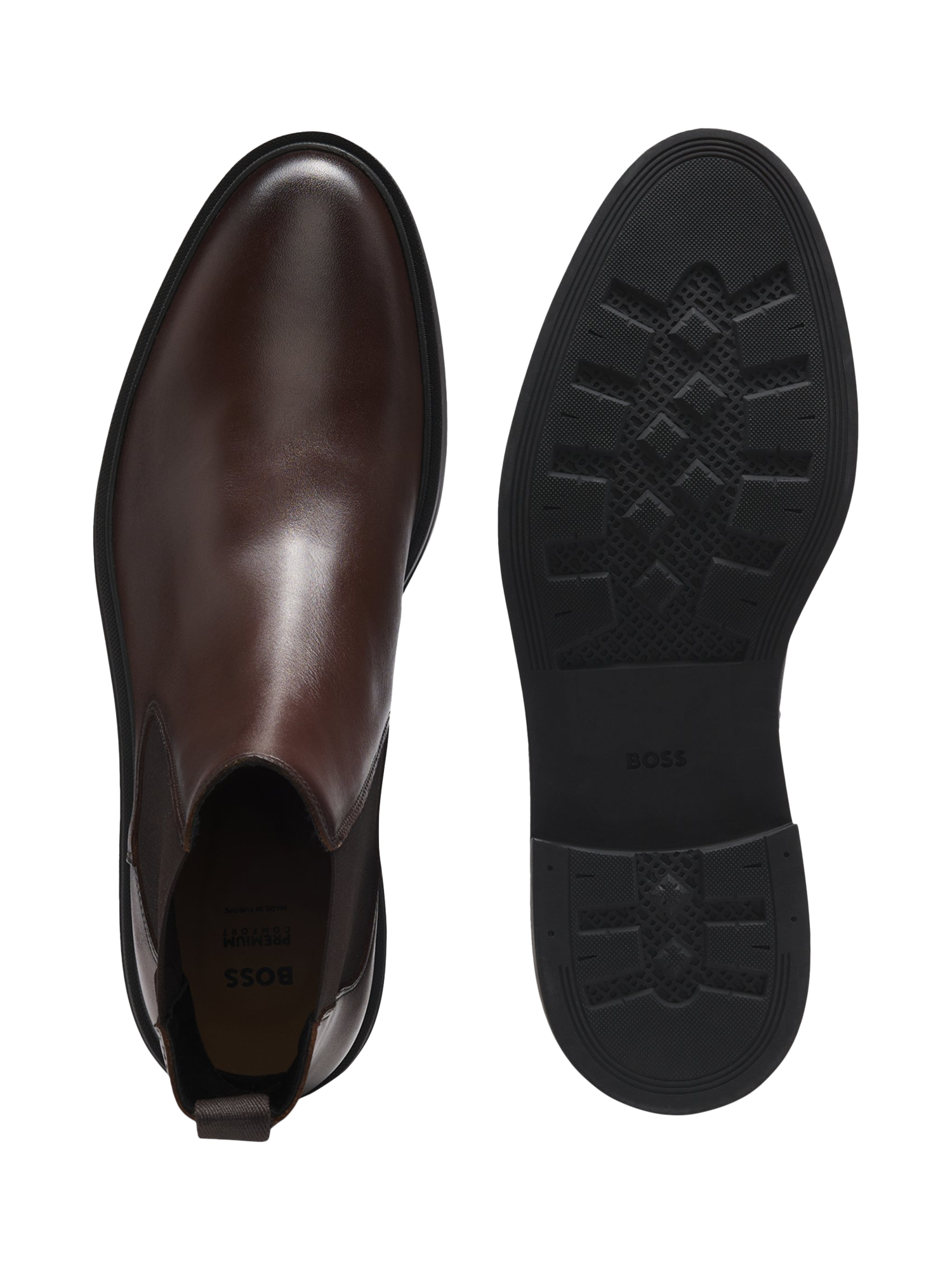 Product image 4 of 4, which shows HUGO BOSS Leather Chelsea Boots, Dark Brown, 8