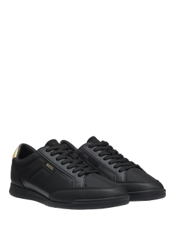 HUGO BOSS BOSS Nitan Lace Up Leather Trainers, Black - view 2, Black