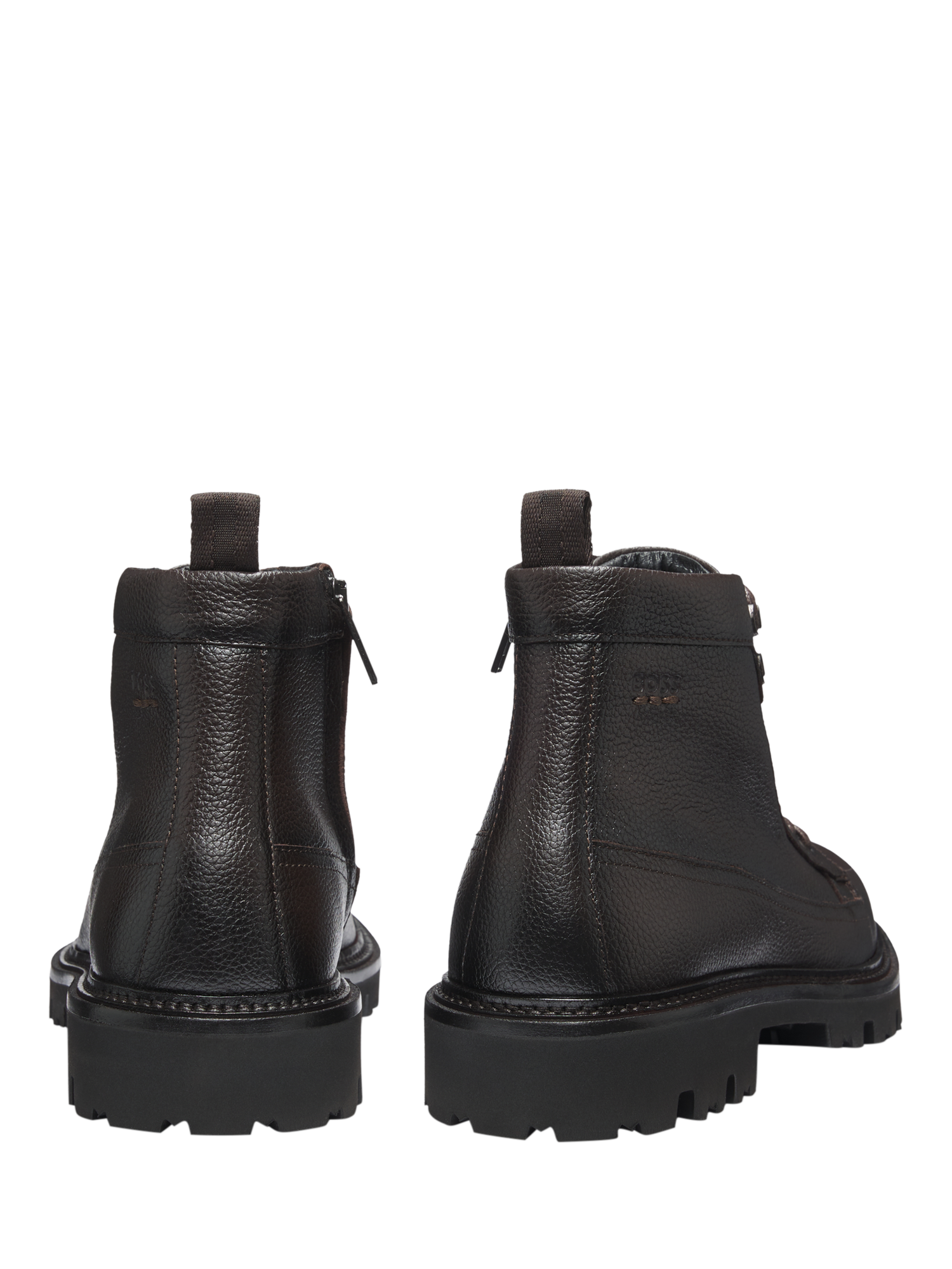 Product image 2 of 5, which shows HUGO BOSS Leather Lace-Up Ankle Boots, Dark Brown, 10