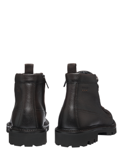 HUGO BOSS Leather Lace-Up Ankle Boots, Dark Brown - view 2, Dark Brown