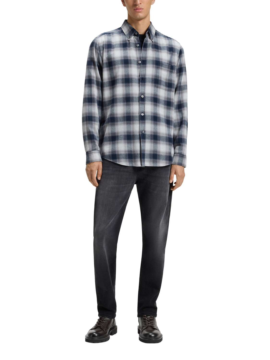 Product image 5 of 5, which shows HUGO BOSS Leather Lace-Up Ankle Boots, Dark Brown, 10