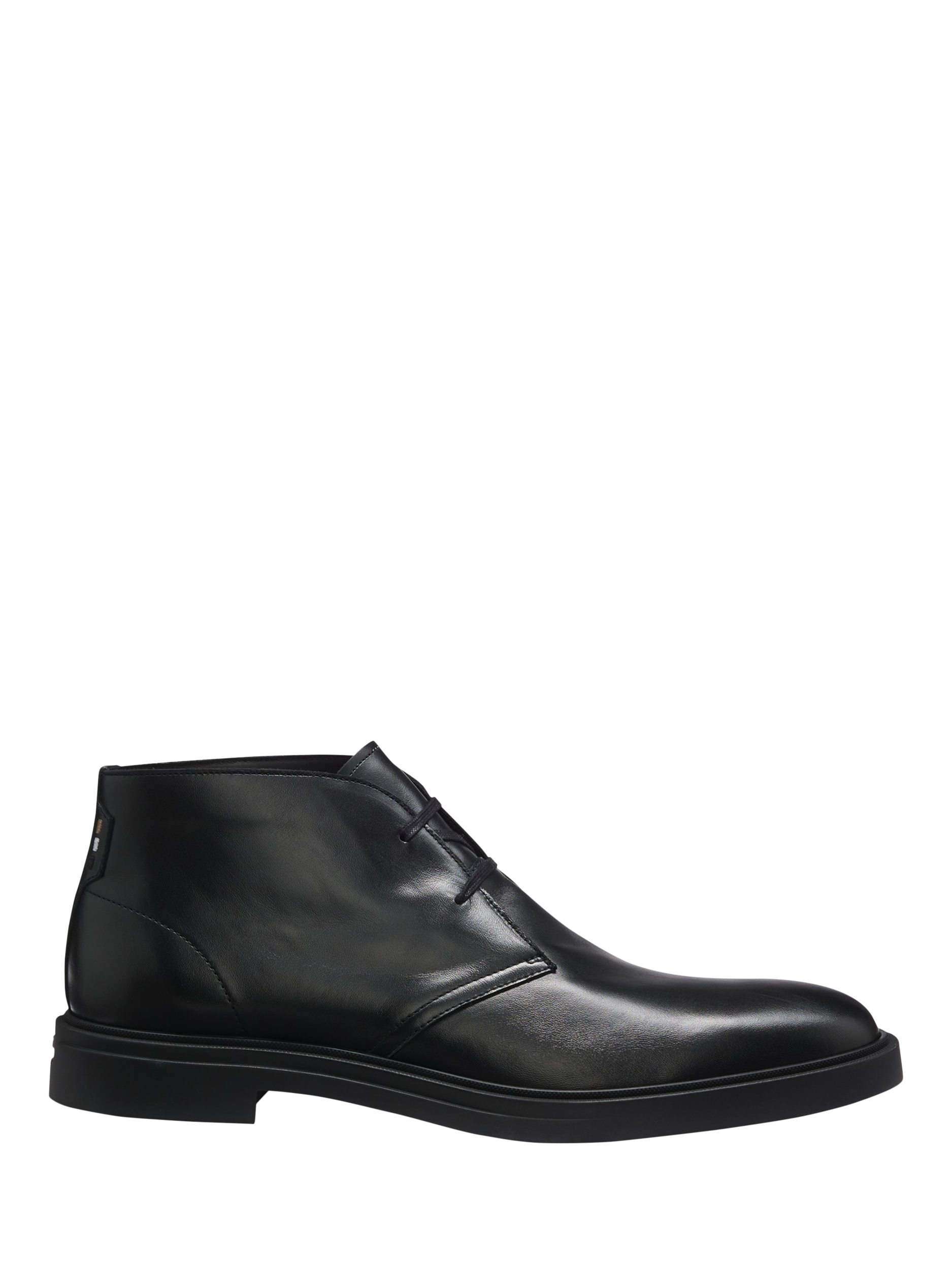 Product image 1 of 4, which shows HUGO BOSS Leather Lace-up Desert Boots, Black, 6