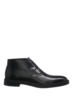 HUGO BOSS Leather Lace-up Desert Boots, Black, Black