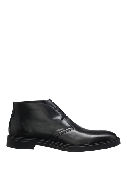 HUGO BOSS Leather Lace-up Desert Boots, Black, Black