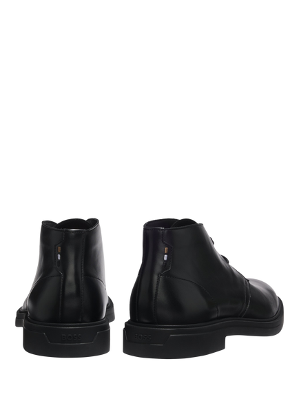 HUGO BOSS Leather Lace-up Desert Boots, Black - view 2, Black