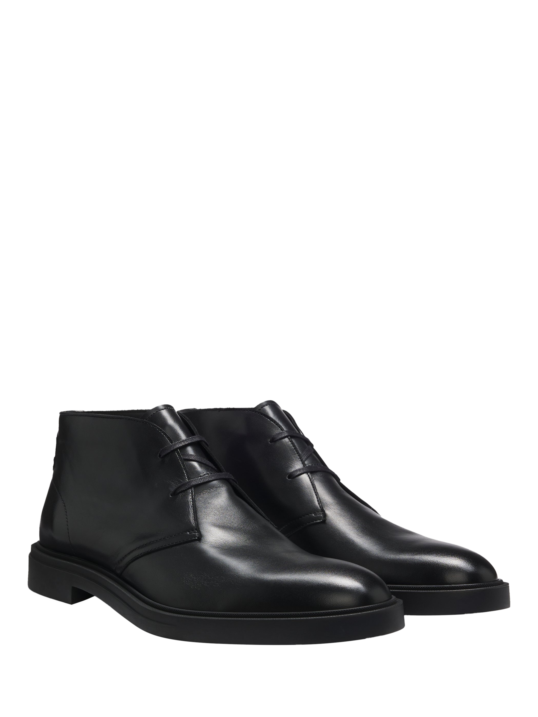 Product image 3 of 4, which shows HUGO BOSS Leather Lace-up Desert Boots, Black, 6