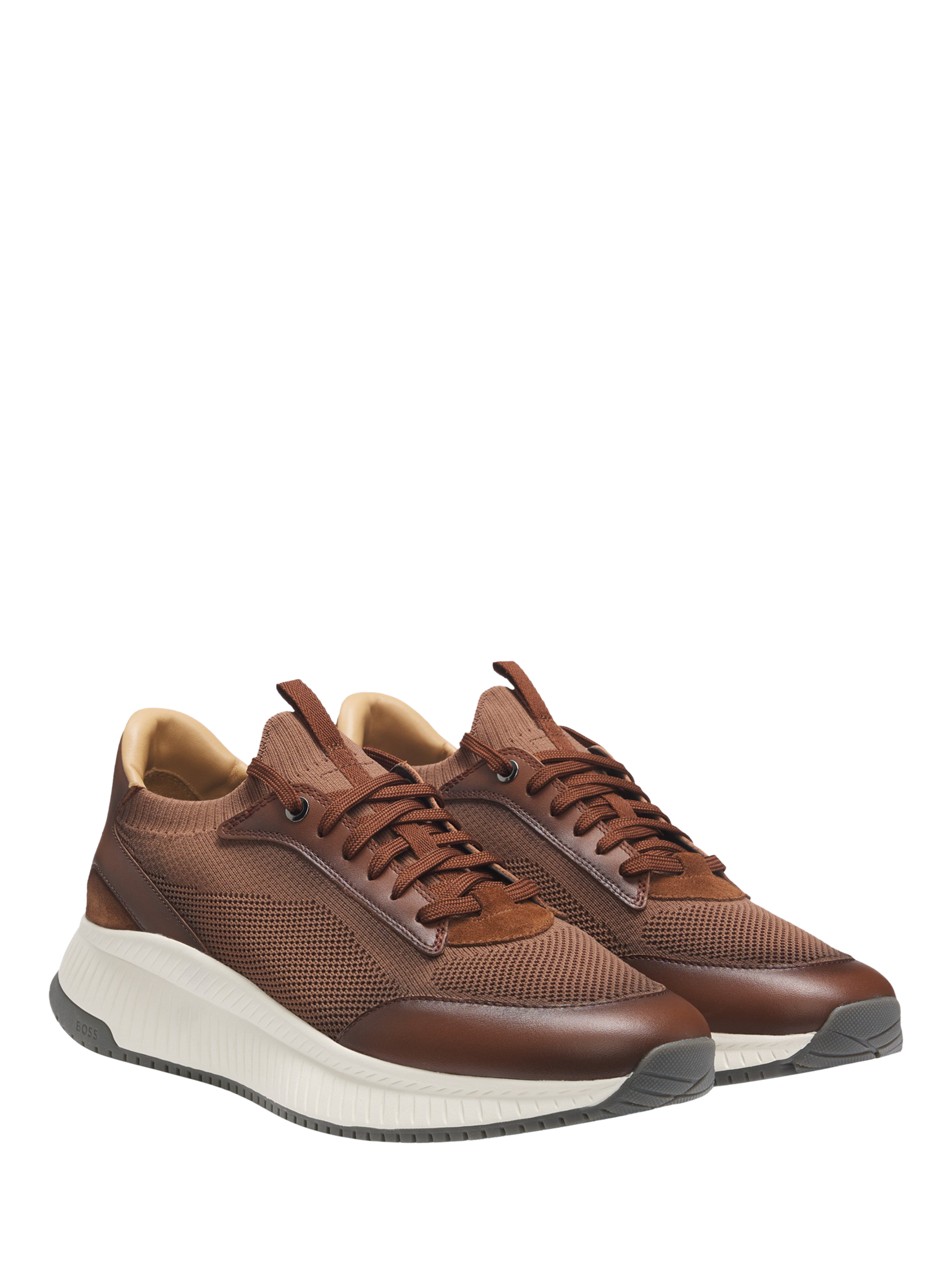 Product image 3 of 5, which shows HUGO BOSS Lace-Up Trainers, Medium Brown, 10