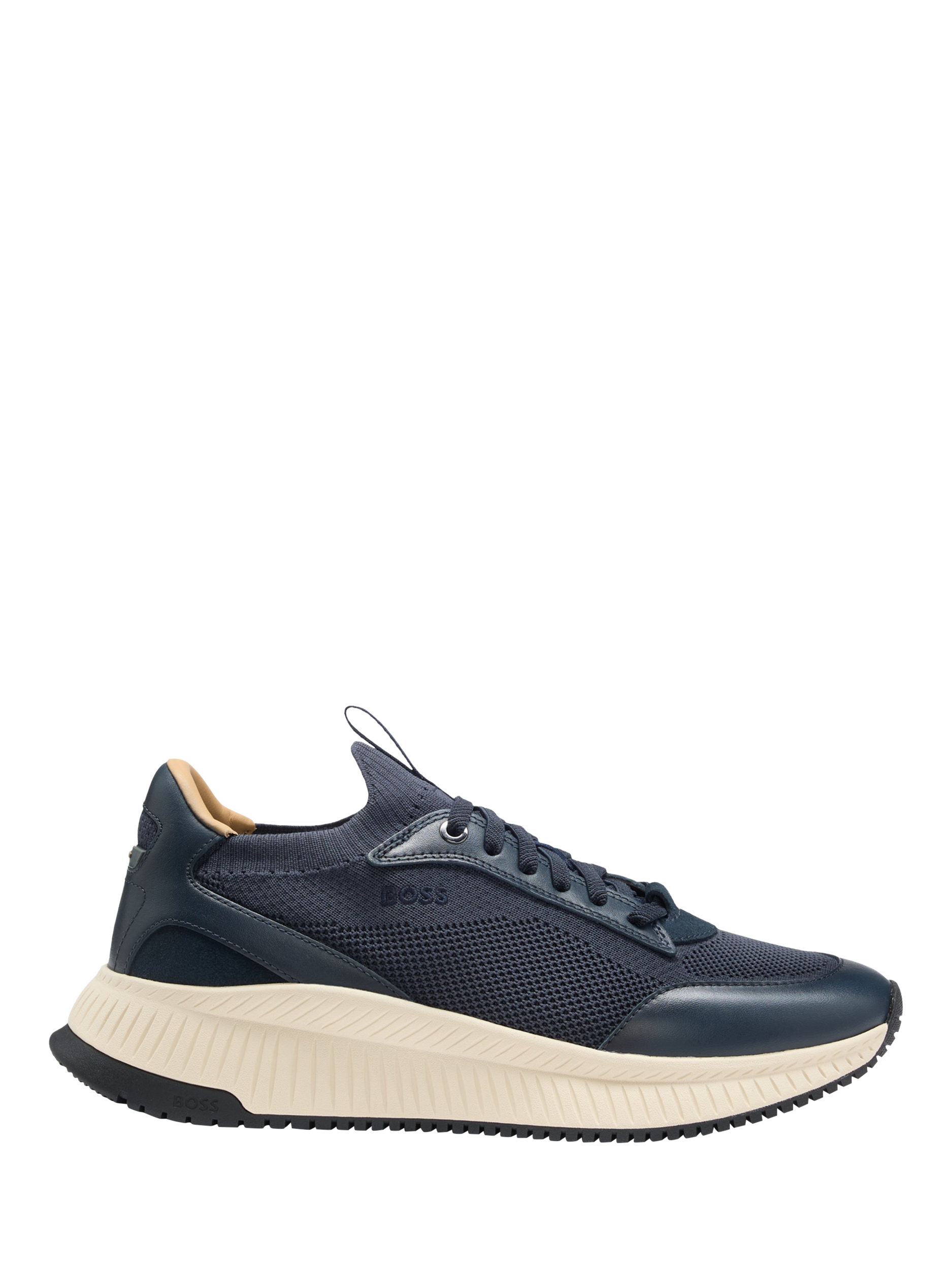 Product image 1 of 5, which shows BOSS Lace-Up Trainers, Dark Blue, 10
