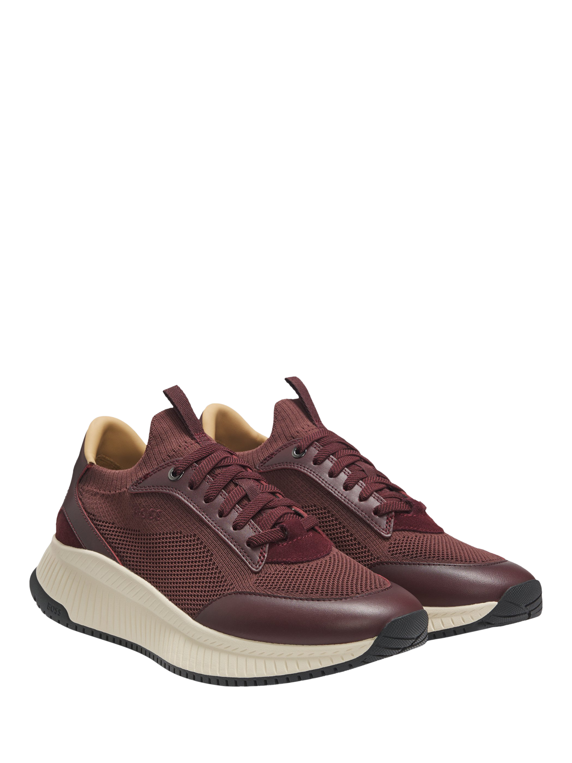 Product image 3 of 5, which shows HUGO BOSS Lace-Up Trainers, Dark Red, 6
