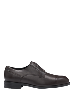 HUGO BOSS BOSS Tayil Leather Derby Shoes, Black, Dark Brown