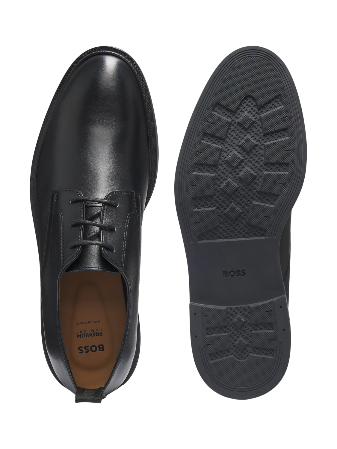 Product image 3 of 5, which shows HUGO BOSS BOSS Leather Derby Shoes, Black, 8