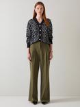 L.K.Bennett Dakota Zig Zag Cardigan, Black/Cream