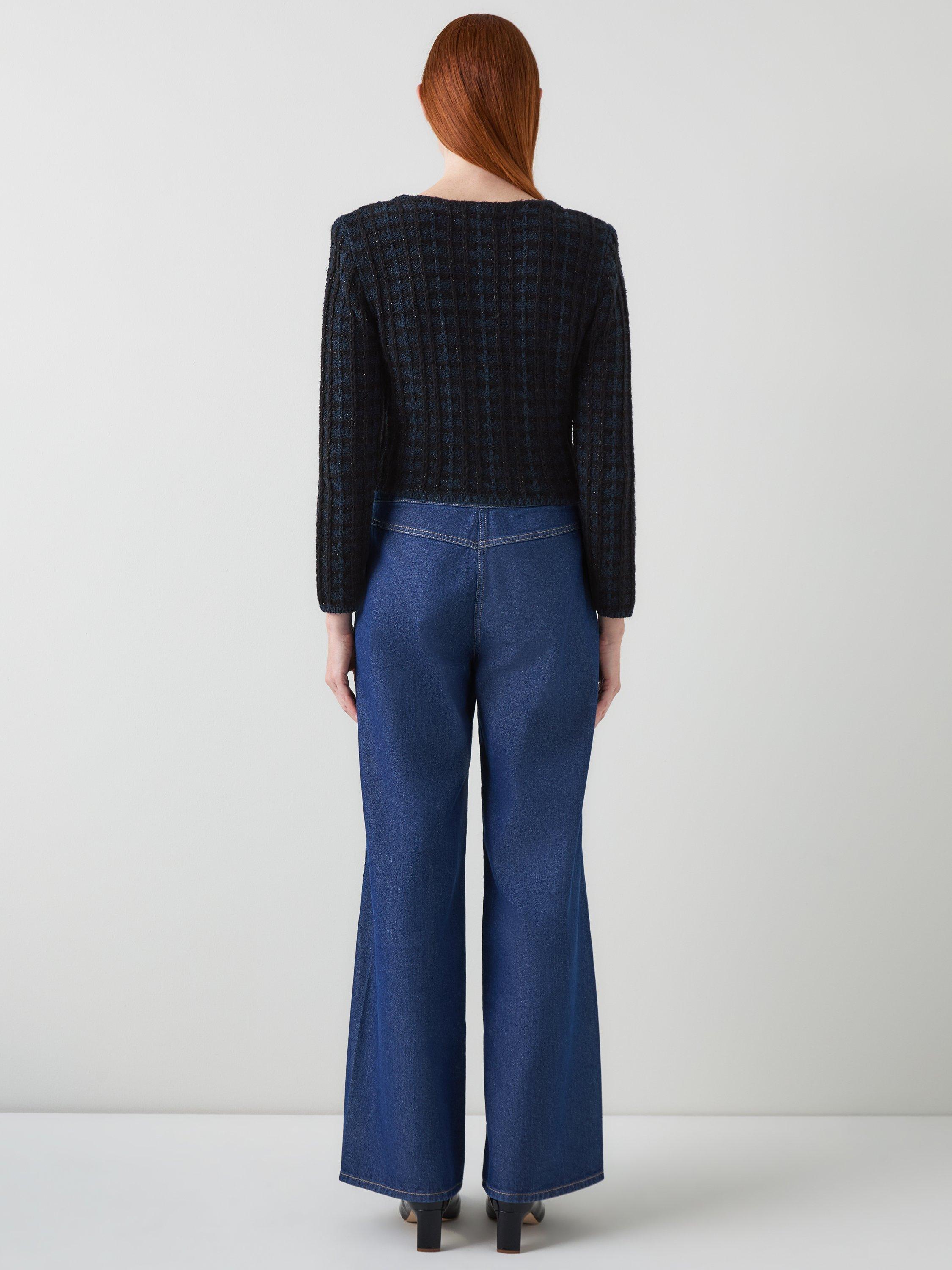 Product image 3 of 4, which shows L.K.Bennett Millie Tweed Jacket, Black/Navy, S