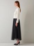 L.K.Bennett Norah Trim Detail Cropped Wool Blend Jacket, Cream