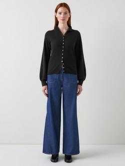 L.K.Bennett Alice Extra Fine Merino Wool Rich Cardigan, Black