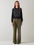 L.K.Bennett Judy Beaded Jumper, Black/Cream