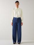 L.K.Bennett Sonya Jewel Button Shirt, Cream