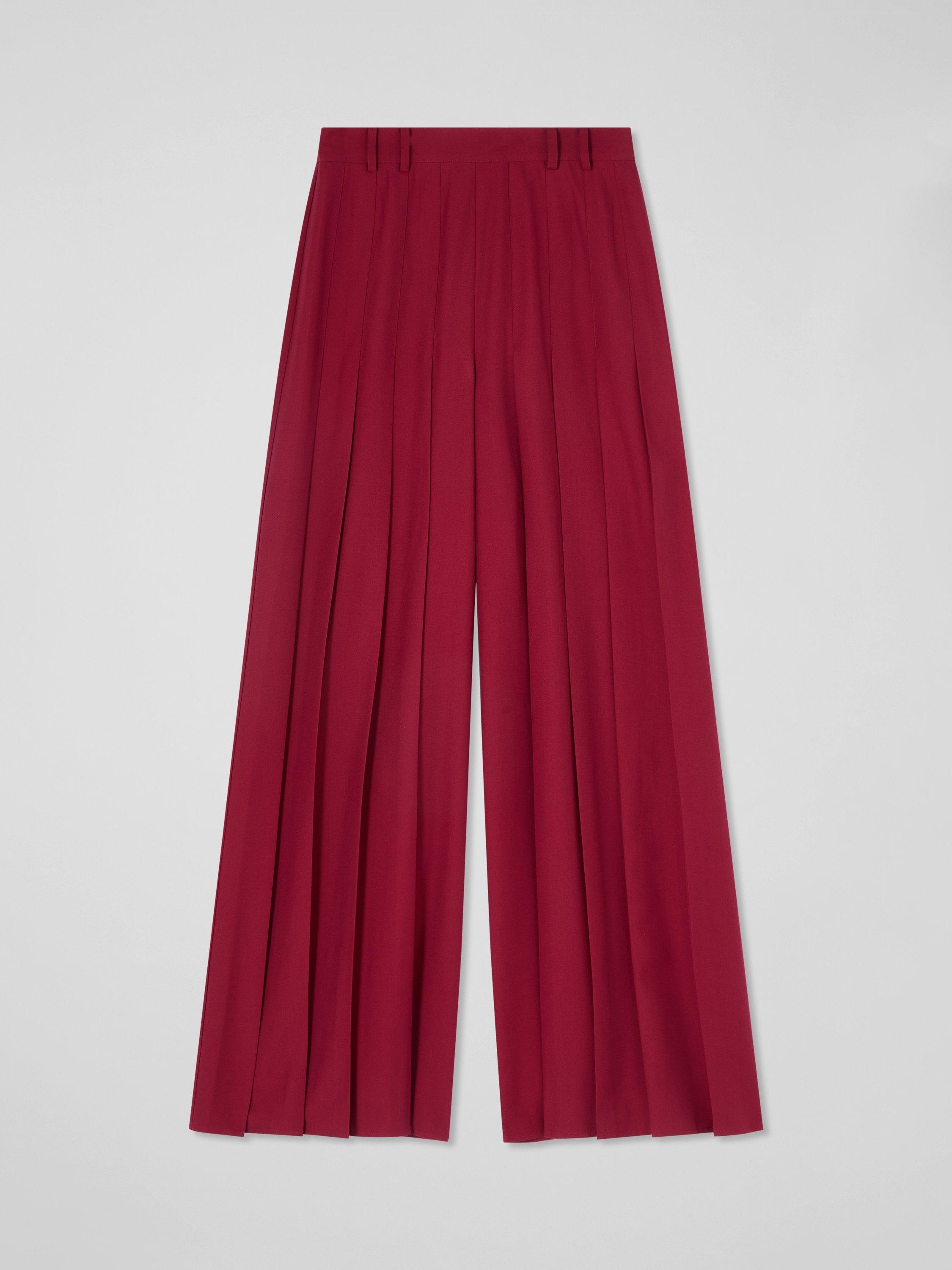 Product image 4 of 4, which shows L.K.Bennett Colette Wide Leg Trousers, Crimson, 10