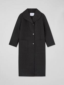 L.K.Bennett Callie Longline Quilted Coat, Black, Black