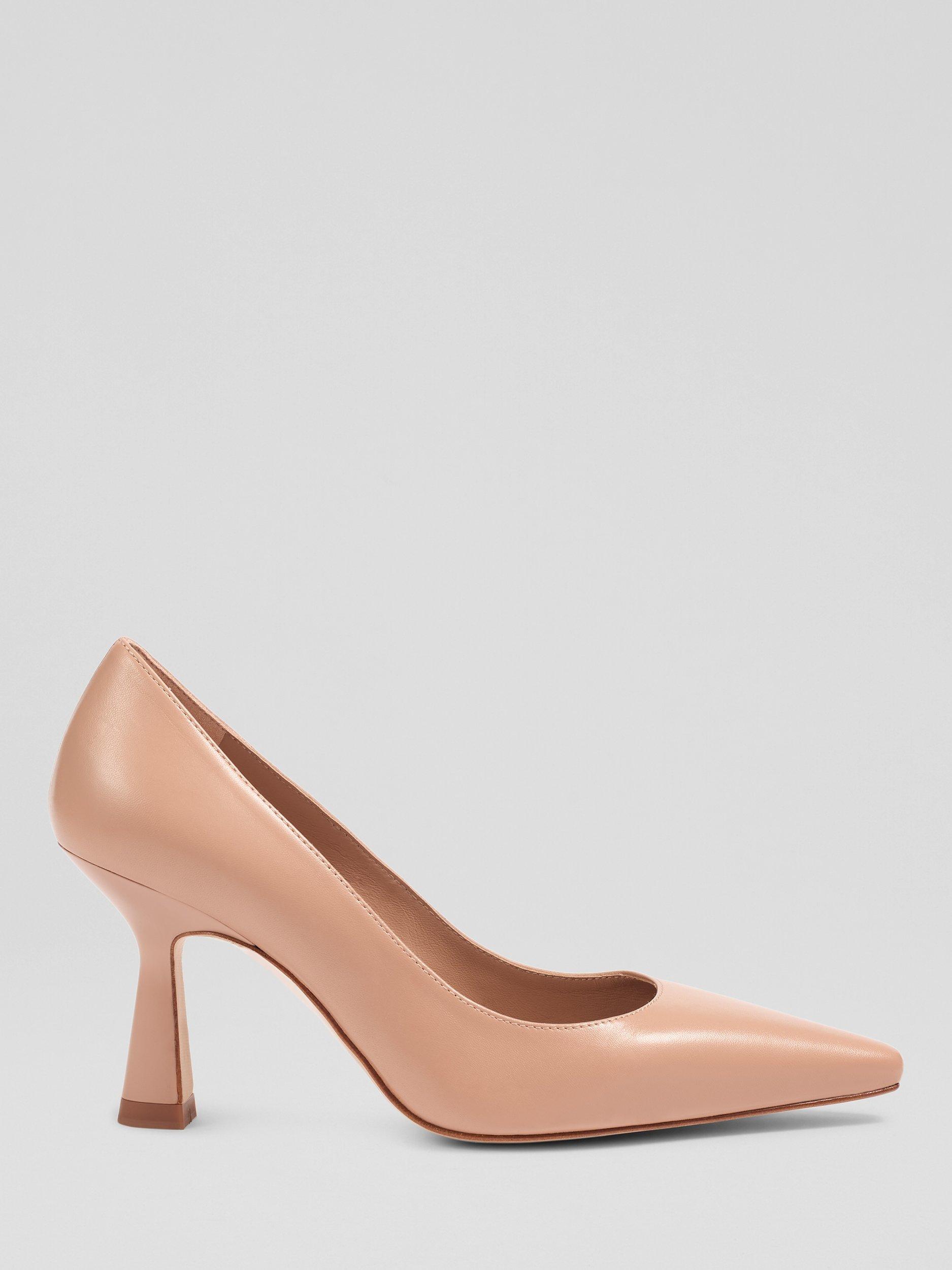 Florena Leather Kitten Heel Court Shoes, Trench
