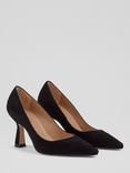 L.K.Bennett Florena Suede Kitten Heel Court Shoes, Black