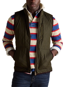 Joules Quilted Zip Gilet, Green