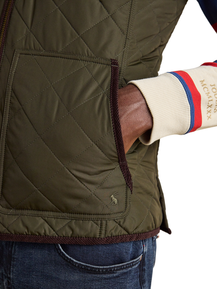 Joules Quilted Zip Gilet - view 2, Green