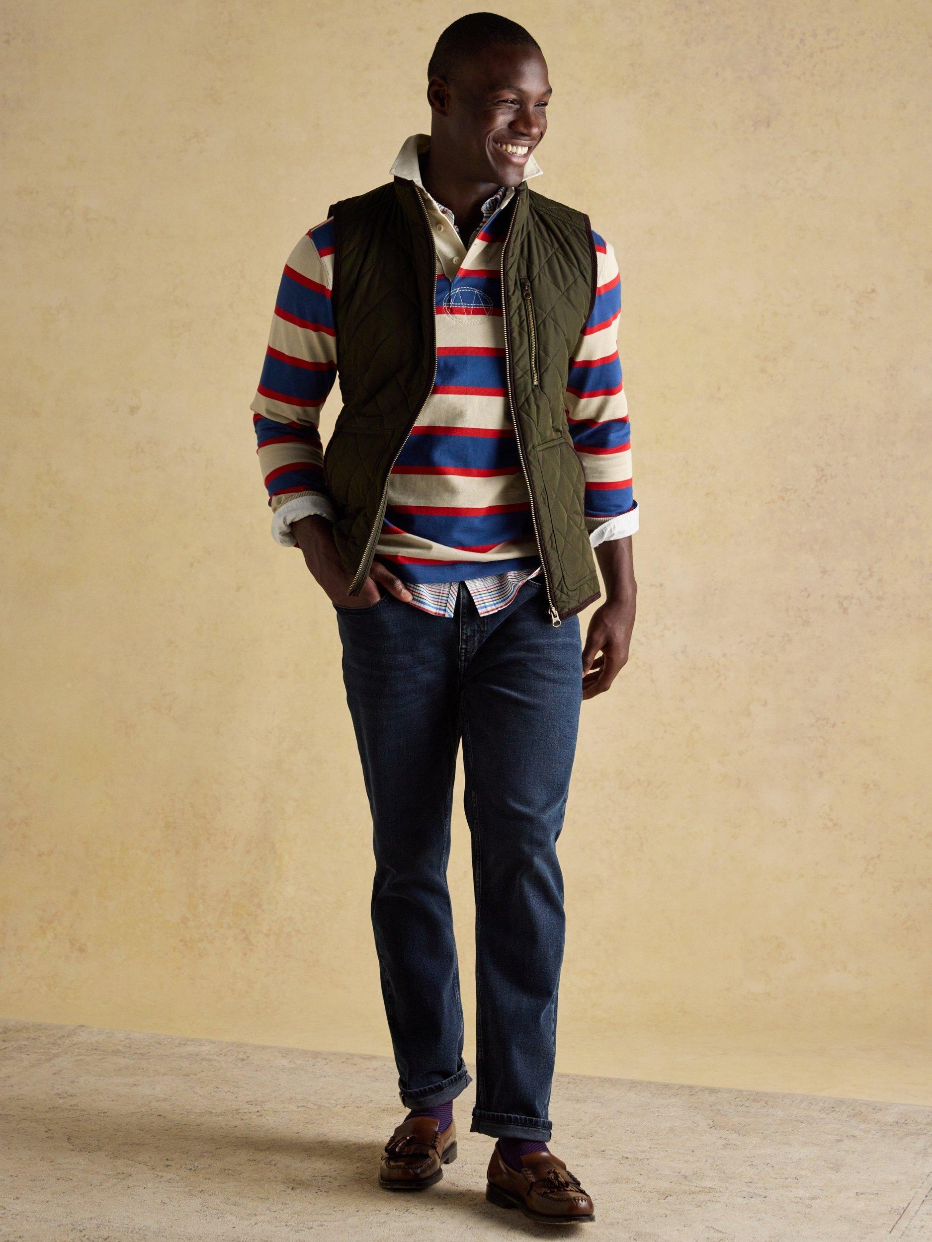 Product image 6 of 9, which shows Joules Quilted Zip Gilet, Green, S Reg