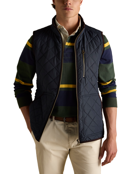 Joules Quilted Zip Gilet, Navy