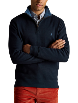 Joules Half Zip Cotton Jumper, Navy