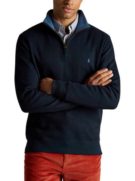 Joules Half Zip Cotton Jumper, Navy