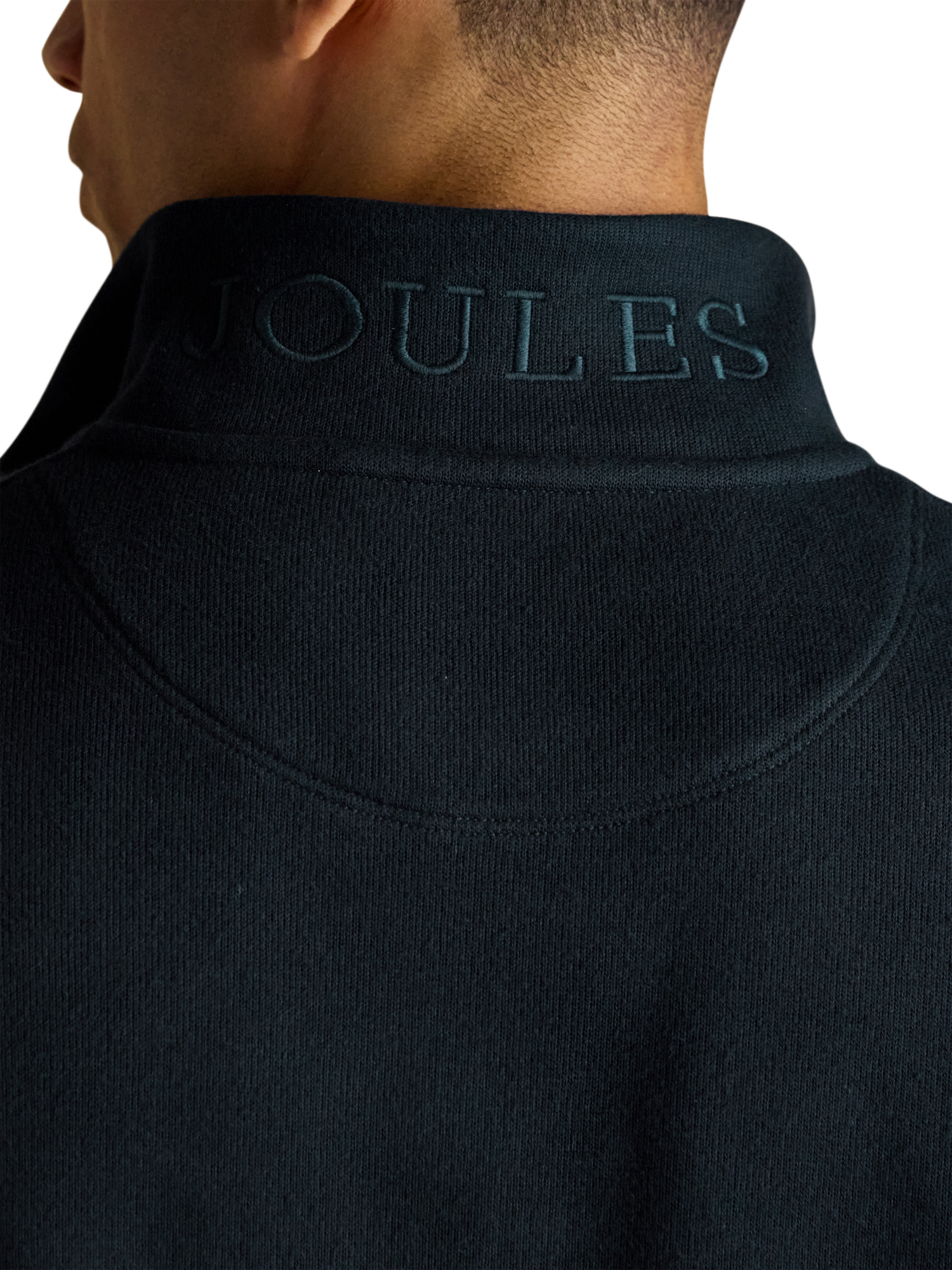 Product image 8 of 8, which shows Joules Half Zip Cotton Jumper, Navy, S