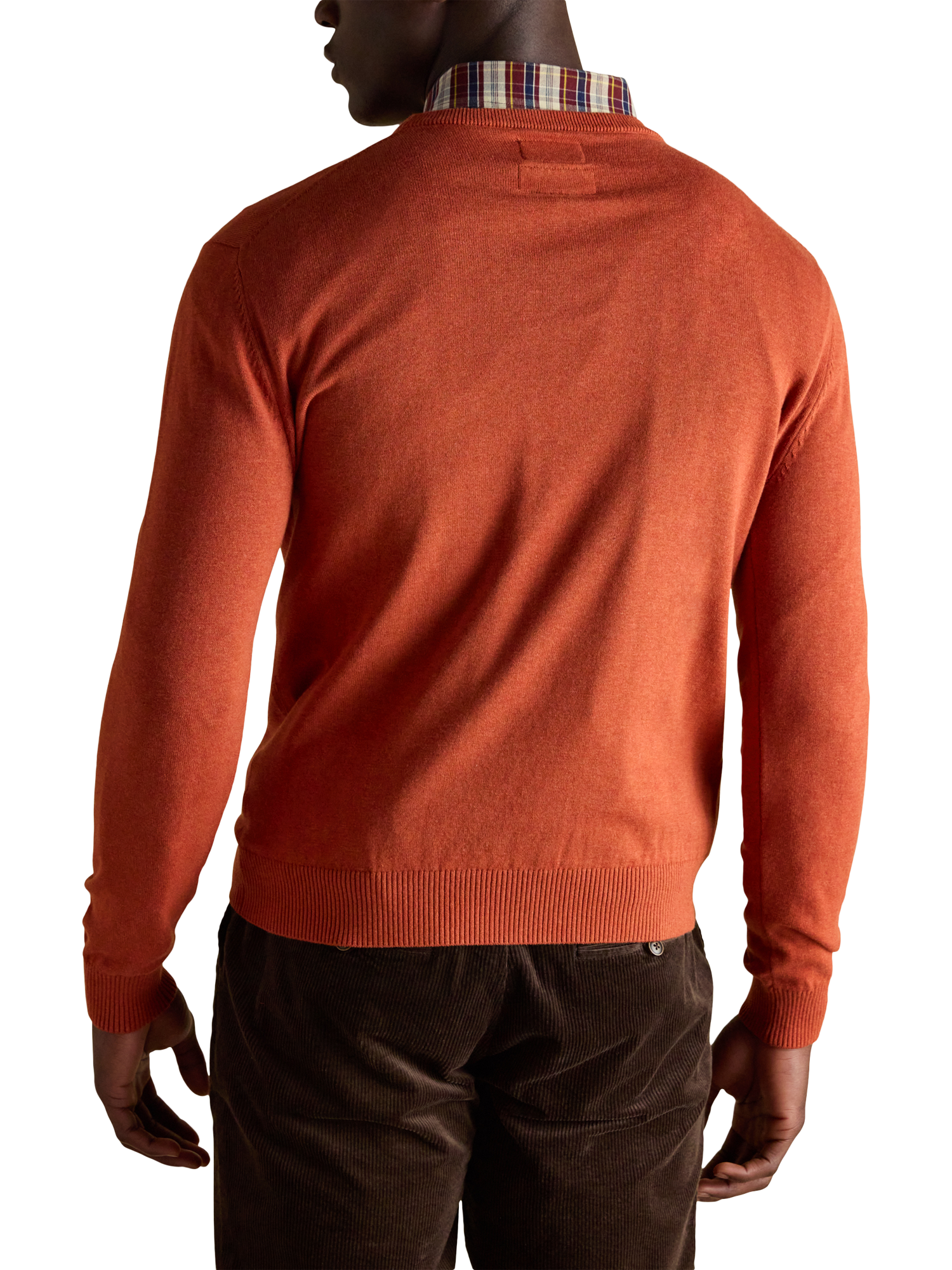 Product image 5 of 7, which shows Joules Cotton Crew Neck Knit Jumper, Orange, S Reg