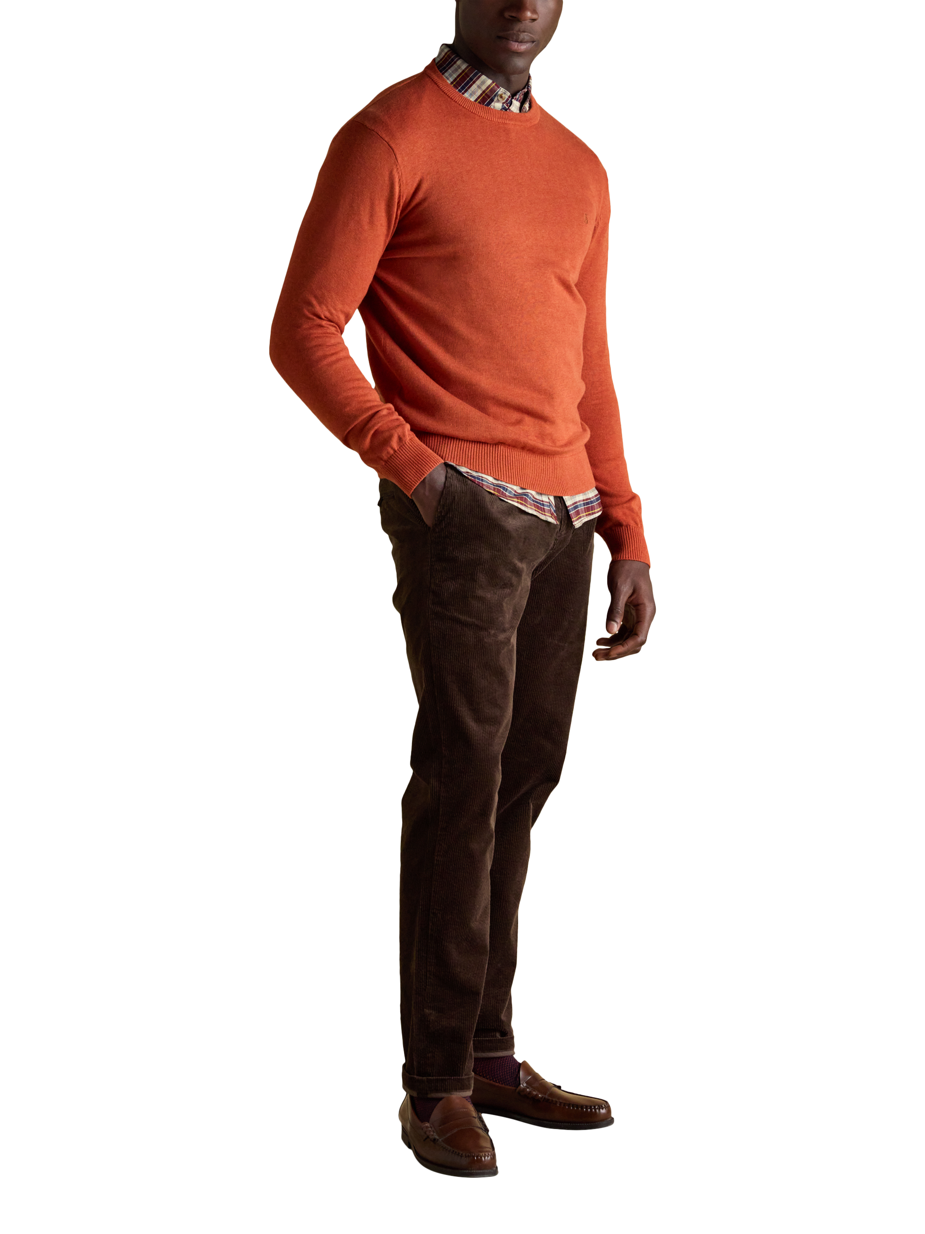 Product image 6 of 7, which shows Joules Cotton Crew Neck Knit Jumper, Orange, S Reg