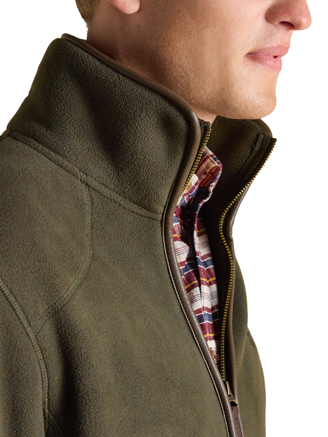 Product image 2 of 8, which shows Joules Zip Front Fleece Jacket, Green, S